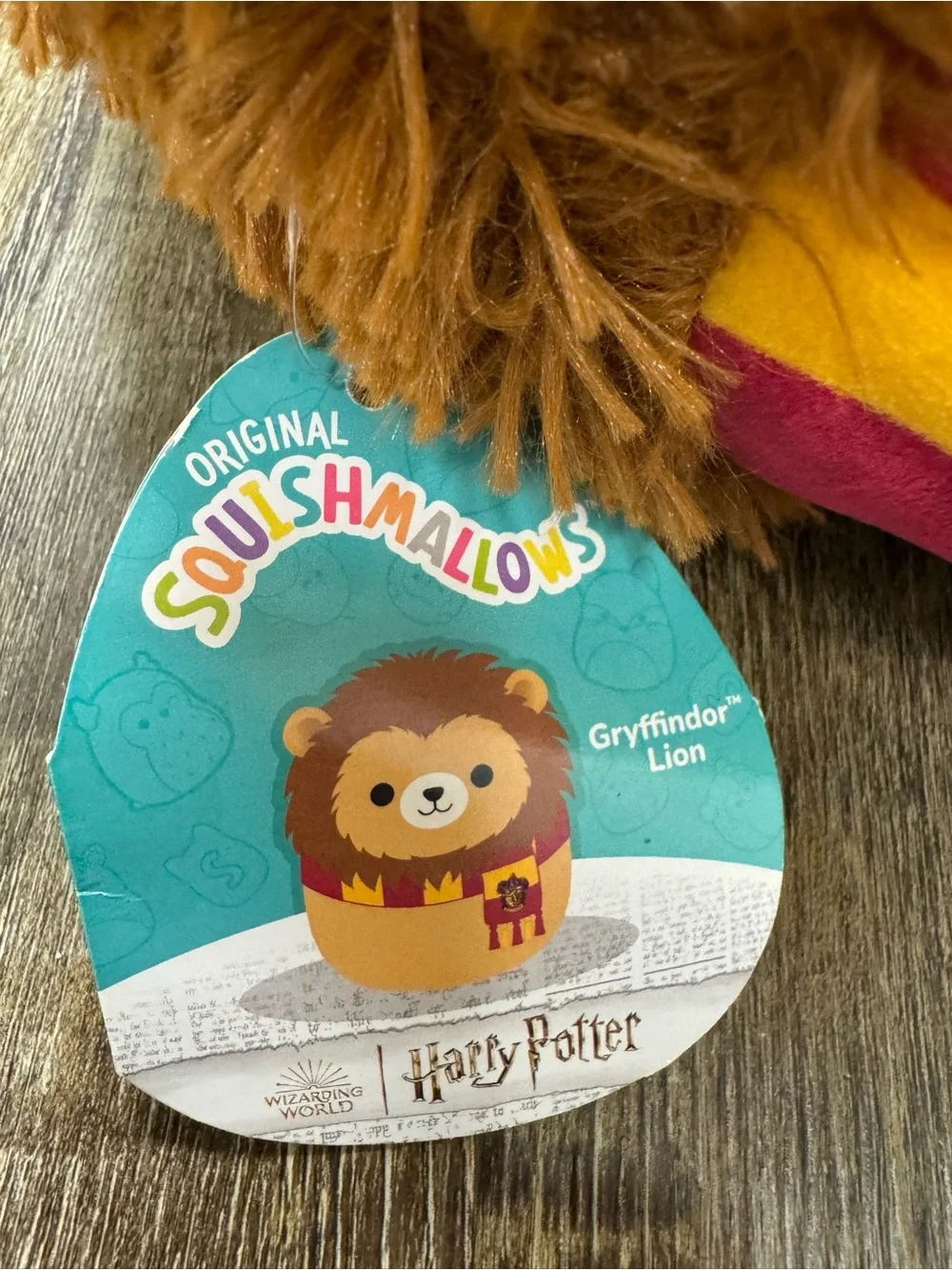 Kellytoy Squishmallows Gryffindor Lion Plush - Brown, Gold, Red with Tag